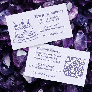 Tarjeta De Visita Pastelería de Torta Postre Catering QR Hecho a man