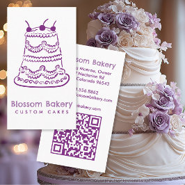 Tarjeta De Visita Pastelería de Torta Servicio de Catering QR Person