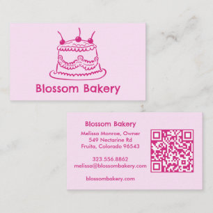 Tarjeta De Visita Pastelería de tortas Servicio de catering QR perso