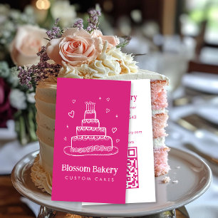 Tarjeta De Visita Pastelería de tortas Servicio de catering QR perso