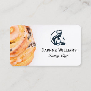 Tarjeta De Visita Pastelería Dulce Logotipo de Chef