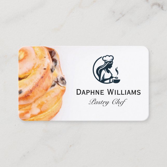 Tarjeta De Visita Pastelería Dulce | Logotipo de Chef (Anverso)