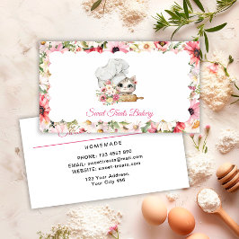 Tarjeta De Visita Pastelería Dulces Caprichos Gatito Chef