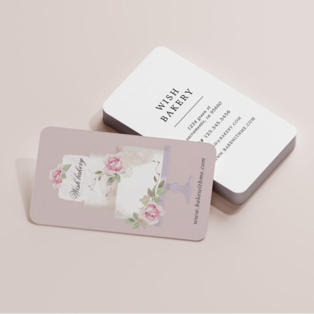 Tarjeta De Visita pastelería elegante de tres niveles vertical (Subido por el creador)