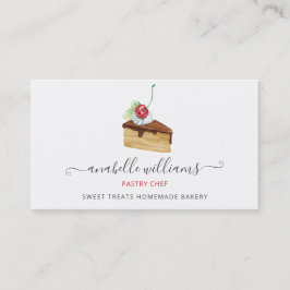 Tarjeta De Visita Pastelería Moderna de Torta de Chocolate Pastelera