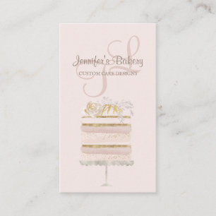 Tarjeta De Visita Pastelería Panadería Repostería glitter rosa