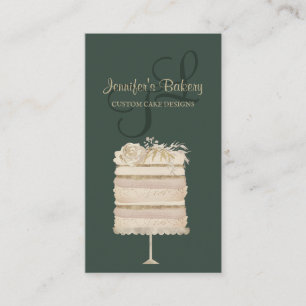 Tarjeta De Visita Pastelería Panadería Repostería sage verde elegant