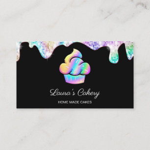 Tarjeta De Visita Pastelería Pastelería Chef Holographic Business Ca