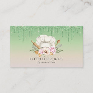 Tarjeta De Visita Pastelería pastelería Chef Watercolor Chef Purpuri