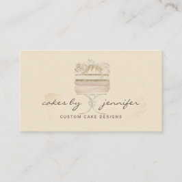 Tarjeta De Visita Pastelería Pastelería Pastelería Cream Beige