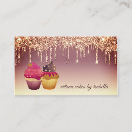 Tarjeta De Visita Pastelería pastelería Purpurina Dris Rosa Gold