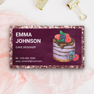Tarjeta De Visita Pastelería personalizada de cumpleaños de frambues
