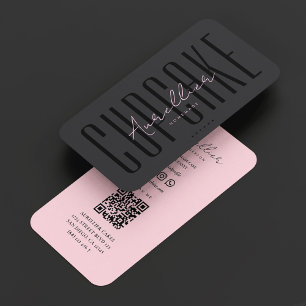 Tarjeta De Visita Pastelería Repostera de Cupcakes Estética Black Pi