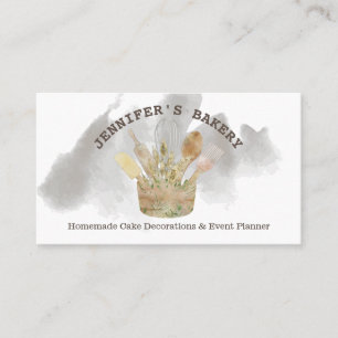 Tarjeta De Visita Pastelería repostería chef pastelería acuarela rús