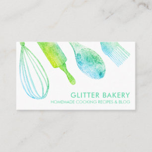 Tarjeta De Visita pastelería repostería cocinera Catering Brillo Ver
