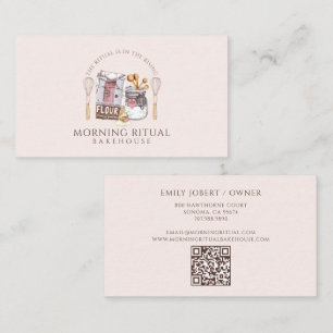 Tarjeta De Visita Pastelero Chef de Repostería Acuarela
