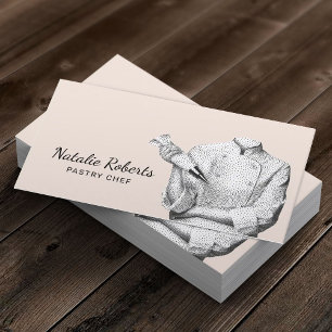 Tarjeta De Visita Pastelero Chef Elegante Rubor Pastel de dulce Rosa