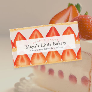 Tarjeta De Visita Pastelero de capa de torta de fresa
