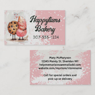 Tarjeta De Visita Pastelero de estómago de galleta horneando panader