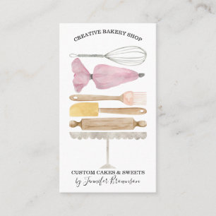 Tarjeta De Visita Pastelero de Panadería Chef Creativo Decorado de T