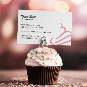 Tarjeta De Visita Pastelero de Panadería de Cupcake Rosa 