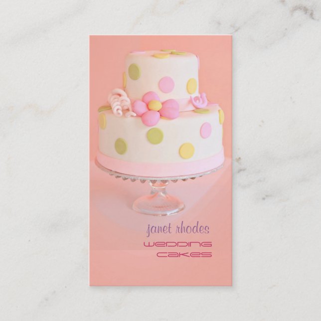 Tarjeta De Visita Pastelero de pasteles de boda (Anverso)