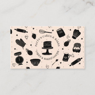Tarjeta De Visita Pastelero Dulce Repostero Utensilios de Repostería
