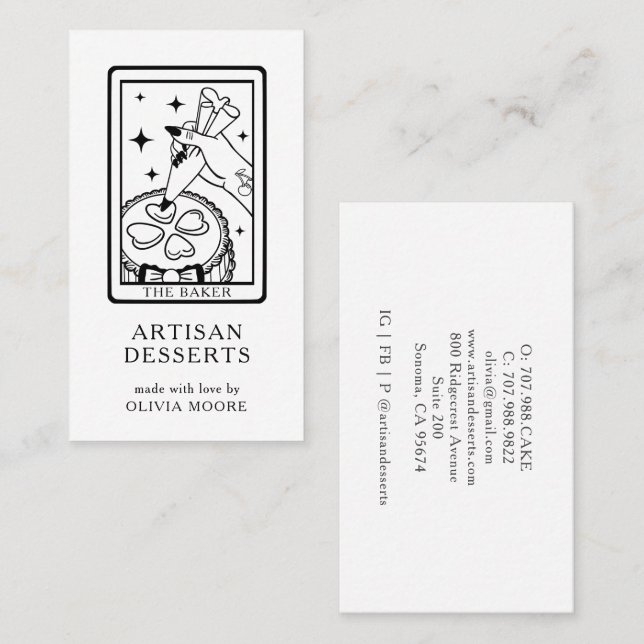 Tarjeta De Visita Pastelero Tarot  (Anverso / Reverso)