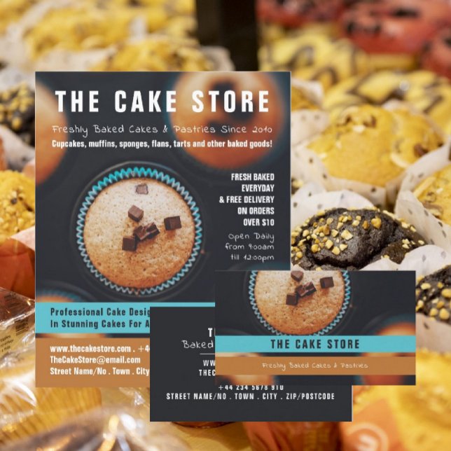 Tarjeta De Visita Pasteles al horno, panadería, pastelería, pasteler (Subido por el creador)