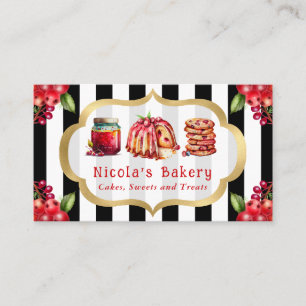 Tarjeta De Visita Pasteles de arándanos acuáticos y panadería de mer