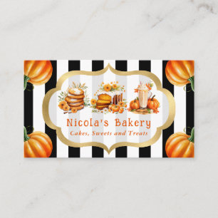 Tarjeta De Visita Pasteles de calabaza acuática y panadería de carne
