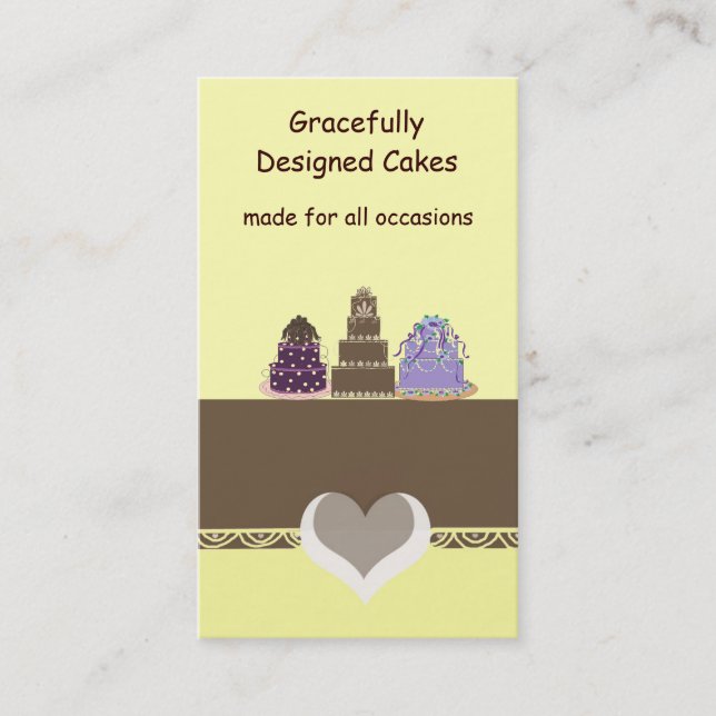 Tarjeta De Visita Pasteles de diseño elegantes (Anverso)