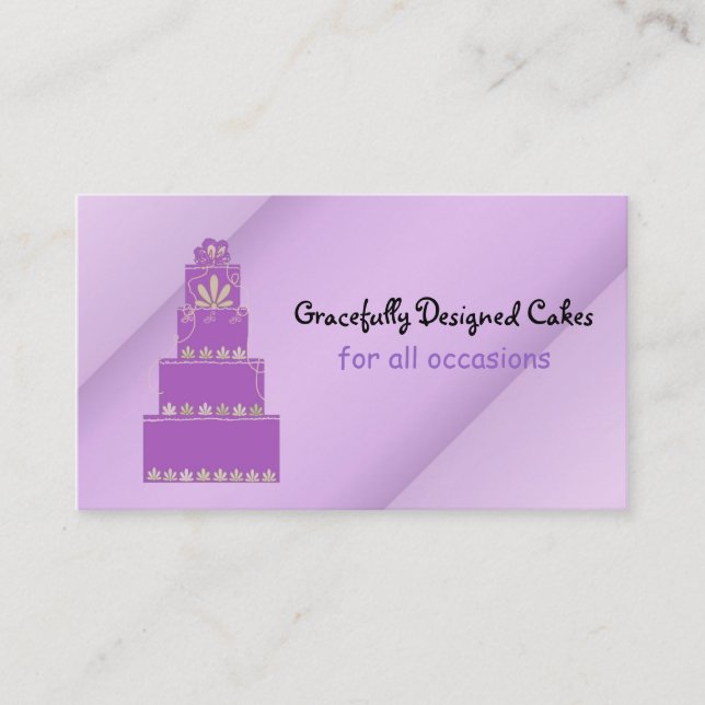 Tarjeta De Visita Pasteles de diseño púrpura/horquilla (Anverso)