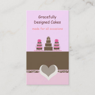 Tarjeta De Visita Pasteles de diseño rosa y chocolate