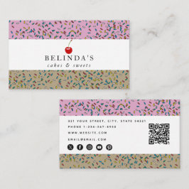 Tarjeta De Visita Pasteles de panadería y dulces Código QR Iconos de
