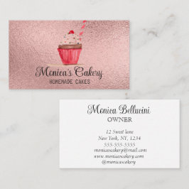 Tarjeta De Visita Pasteles de pastel rosa pasteles dulces panadería 