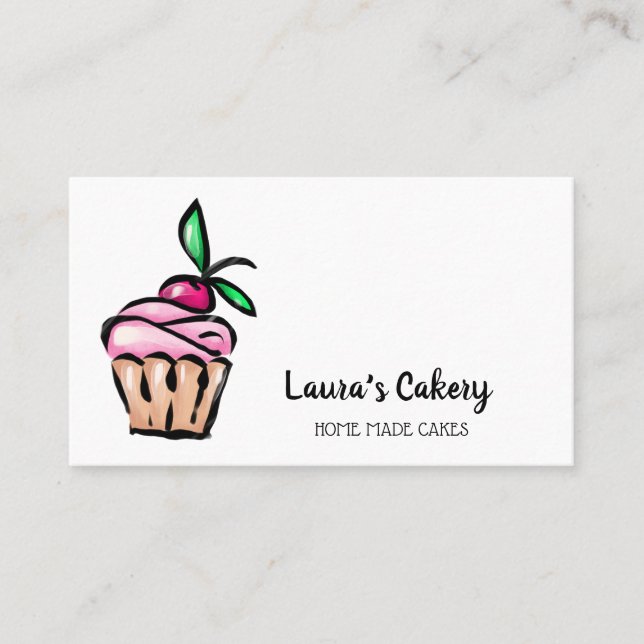 Tarjeta De Visita Pasteles de pastelería y pasteles dulces Panadería (Anverso)