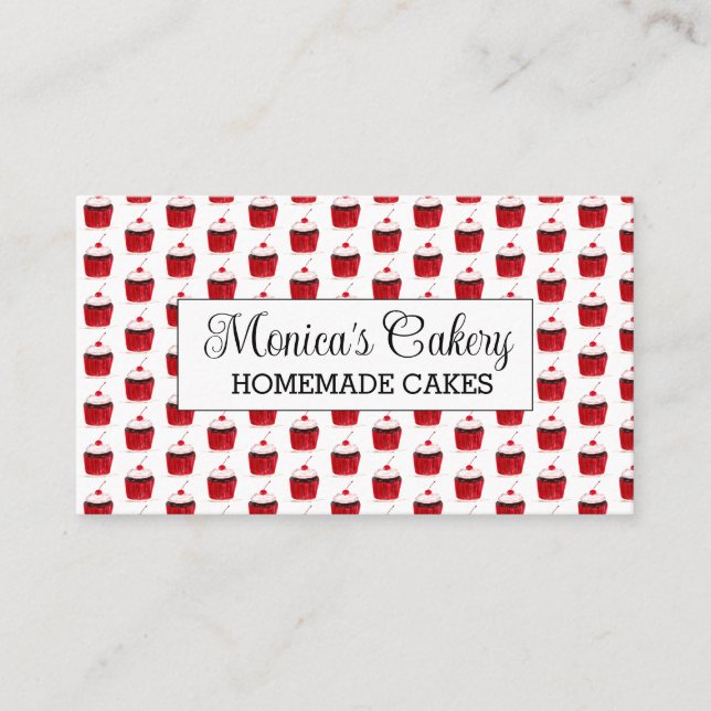 Tarjeta De Visita Pasteles de pasteles dulces pasteles panadería cas (Anverso)