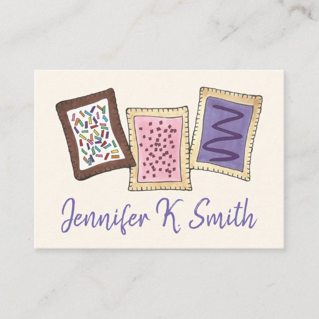 Tarjeta De Visita Pasteles de tostadora Panadería Baker Pastry Chef  (Anverso)