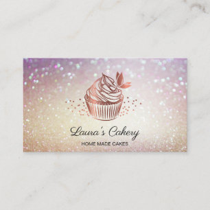 Tarjeta De Visita Pasteles dulces pastelitos Caseros Panadería Girly