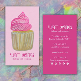 Tarjeta De Visita Pasteles dulces Restaurando Panadería Iconos Socia