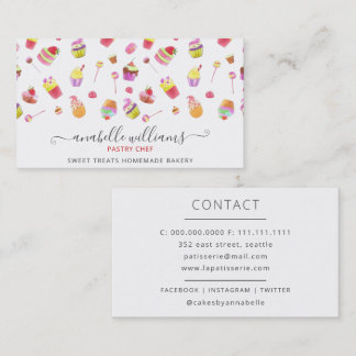 Tarjeta De Visita Pasteles modernos y dulces pastelería Pastelería C