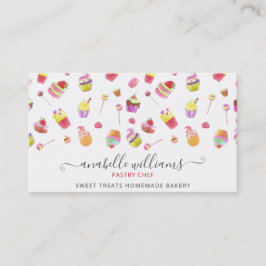 Tarjeta De Visita Pasteles modernos y dulces pastelería Pastelería C
