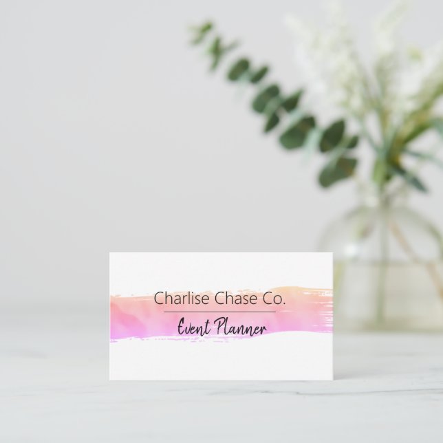 Tarjeta De Visita Pasteles rosados acuarela moderna personalizada (Anverso de pie)