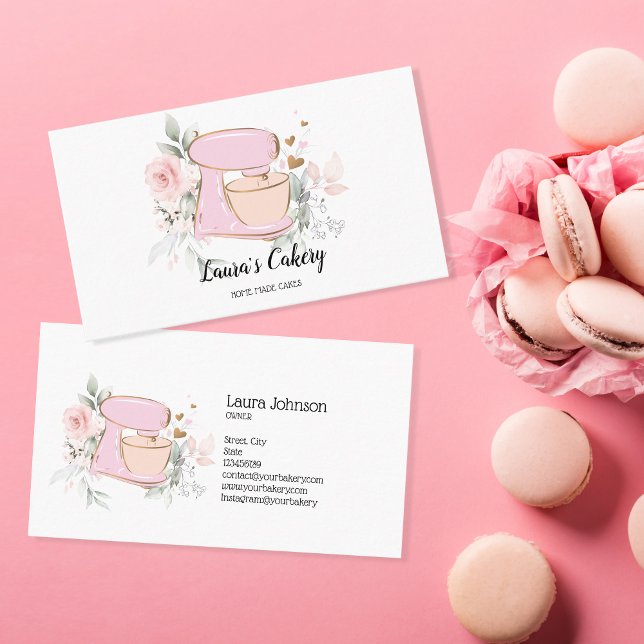 Tarjeta De Visita Pasteles y dulces Pastel Hogar Panadería Flor (Subido por el creador)