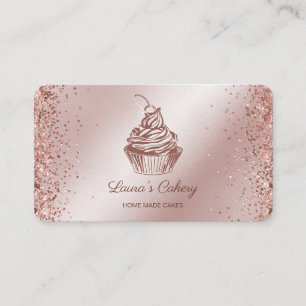 Tarjeta De Visita Pasteles y dulces pastelería casera que gotea oro
