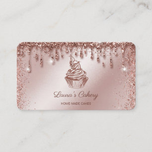 Tarjeta De Visita Pasteles y dulces pastelería casera que gotea oro
