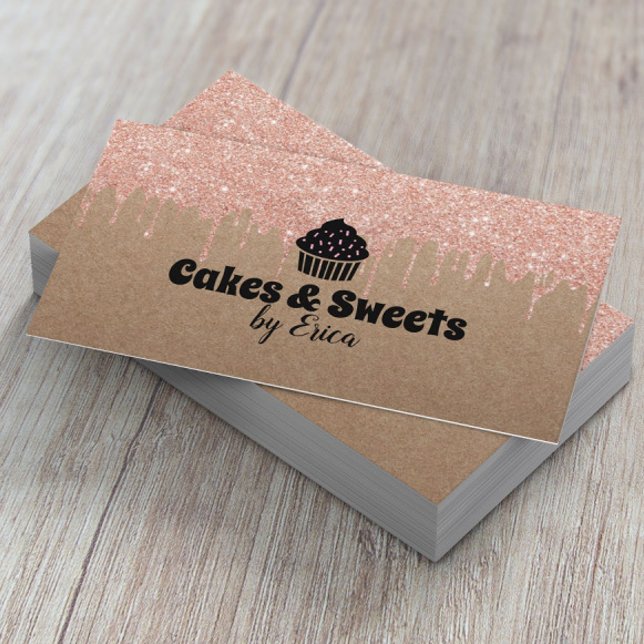 Tarjeta De Visita Pasteles y dulces pastelería en casa Kraft rústico (Subido por el creador)