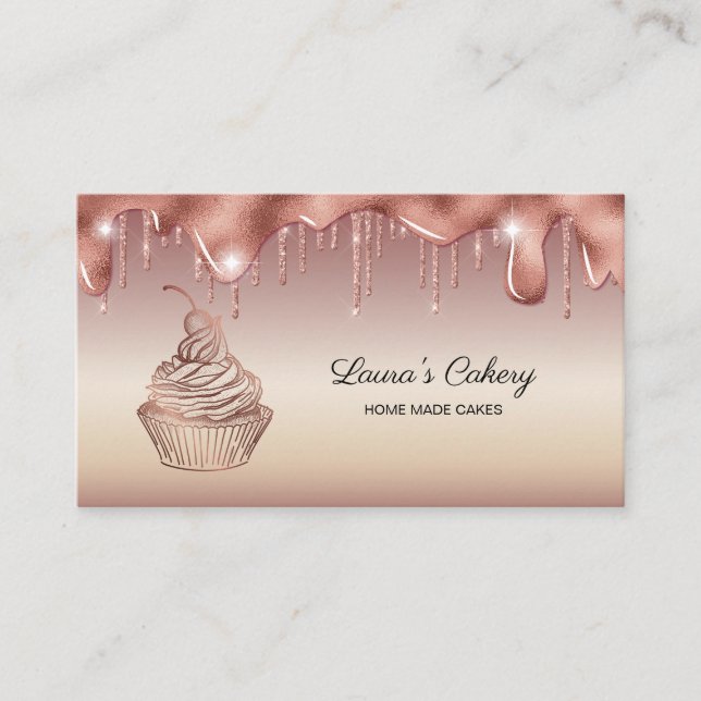 Tarjeta De Visita Pasteles y dulces pasteles caseros Panadería con o (Anverso)