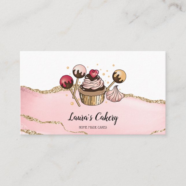 Tarjeta De Visita Pasteles y dulces pasteles caseros Panadería con o (Anverso)